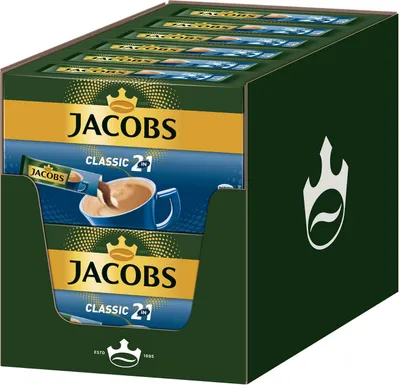 Produktbild von Jacobs 2in1 löslicher Kaffee 12er Pack Sticks Instantkaffee 12 x 10 Becherportionen