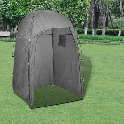 Image de Tente de douche bleue avec protection visuelle, tente de toilettes et tente de cabine, pliable et transportable, idéale pour le camping, la plage, les festivals, le jardin, avec fermeture éclair
