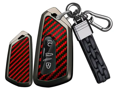 Imagen del producto de Funda para llavero de coche con 3 botones, compatible con varios modelos de Skoda y VW