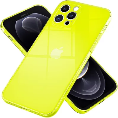 Image de NALIA Étui transparent pour téléphone portable pour iPhone 12 Pro, étui translucide coloré en TPU jaune