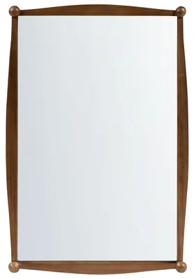 Produktbild von BELIANI Wandspiegel Braun Glas Rechteckig 61x91 cm mit Schmalem Holzrahmen Handgefertigt Modernes Skandi Design Spiegel Dekospiegel Hängespiegel