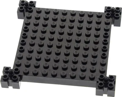 Produktbild von 1x Lego Bau Platte modifiziert 12x12 schwarz mit Pin Turm 4611 4153023 30645