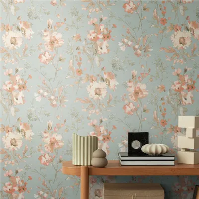 Obrázek produktu pro A.S. Creation, tapeta z vliesu, rozměry 10,05 x 0,53 m, kolekce Livingwalls, dekor "Blumentapete" (květinová tapeta), barva modrá, model 790616, kolekce Floral CosmoLiving od Cosmopolitan