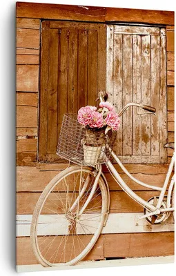Produktbild von Bild auf Leinwand - Leinwandbild - Einteilig - Fahrrad Blume Korb alt - 80x120cm - Wand Bild - Wanddeko - Wandbilder - Leinwanddruck - Wanddekoration - Leinwand bilder - Wandbild - PA80x120-2954