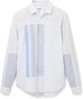 Immagine prodotto di Camicia da uomo Desigual - Bianca e a righe blu, modello 22WMCW135004, taglia M