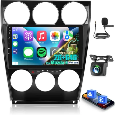 Productafbeelding van Android Autoradio voor Mazda 6 2004–2015, 9 Inch 1080P Touchscreen met Draadloze CarPlay & Android Auto