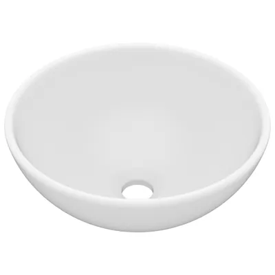 Produktbild von vidaXL Luxus-Waschbecken Rund Matt Weiß 32,5x14 cm Keramik
