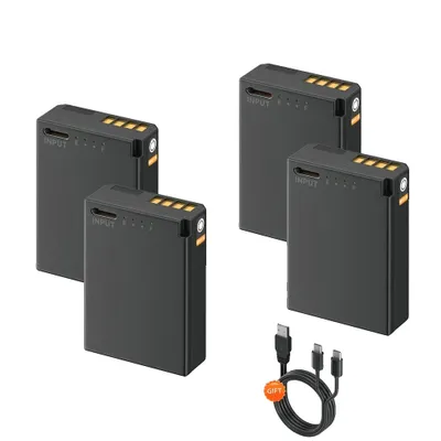 Image de Batterie d'appareil photo rechargeable, 2300mAh, compatible avec les séries Canon EOS Rebel et Kiss, 4 pièces de batterie