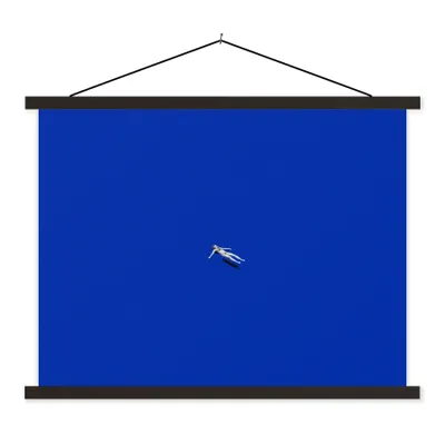 Produktbild von MuchoWow® Textilposter Vintage - Blau - Frau 60x45 cm mit schwarzem Rahmen - Poster Schlafzimmer