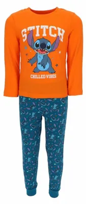 Zdjęcie produktu dla Lilo & Stitch oddychająca piżama dla dzieci bawełniana pomarańczowa 134