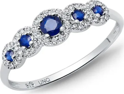 Produktbild von Ring 585 Weißgold Diamanten 0,108 ct. Saphire 0,308 ct.