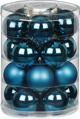 Produktbild von Weihnachtskugeln Glas 6cm Deep Blue, 20 Stück