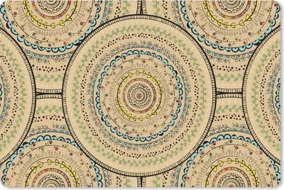Produktbild von MuchoWow® Schreibtischunterlage Kreise - Muster - Südamerika 60x40 cm - XXL Mauspad - Großes Mauspad
