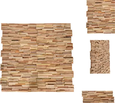Obrázek produktu pro vidaXL 3D obklad na zeď 10 ks. 1,08 m² masivní teakové dřevo - obklad na zeď