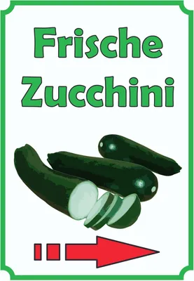 Produktbild von Frische Zucchini Schild Hochkant mit Pfeil rechts A3 (297x420mm)