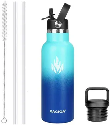 Immagine prodotto di Borraccia termica in acciaio inossidabile da 500 ml-1 l, senza BPA, lavabile in lavastoviglie, con cannuccia