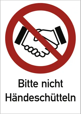 Produktbild von Dreifke® Aufkleber Bitte nicht Händeschütteln, Kombischild, Folie, 131x185 mm