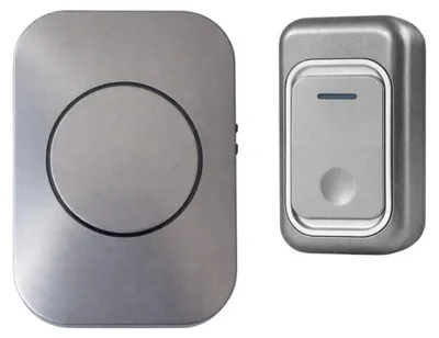Image de Verk 27798 Sonnette sans fil, 38 mélodies, 1 récepteur, 1 télécommande, portée de 300 m, gris