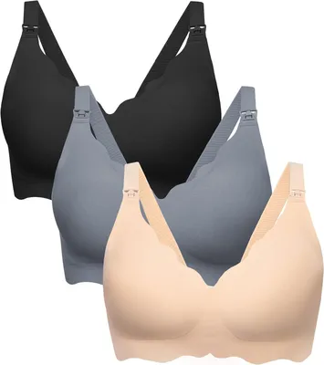 Produktbild von Still-BH 3 Stück, nahtlos, für Mütter, schwarz grau beige