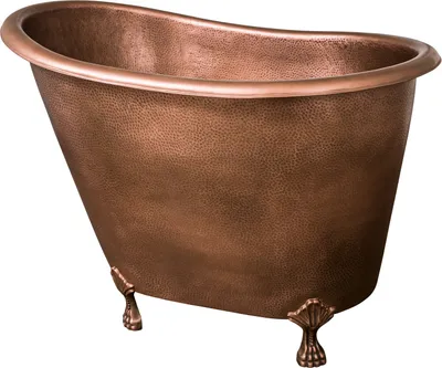 A copper bathtub on a white background.