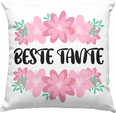 Produktbild von Trendation - Beste Tante Deko-Kissen mit Füllung 40x40 Geschenk Lustig Spruch - Beste Tante -  Deko-Kissen mit Füllung 40x40 Lieblingstante Geschenkidee (Blau)