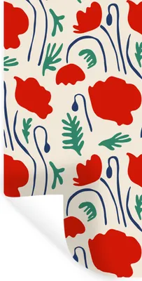 Produktbild von MuchoWow® Wandtattoo Wandsticker Wandaufkleber Blumen - Rose - Muster 40x80 cm Selbstklebend und Repositionierbar - Repositionierbar - Wasser abweisend