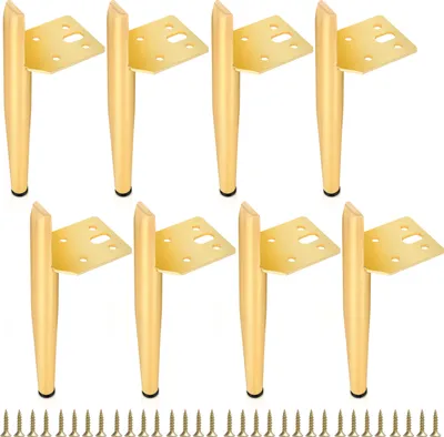 Produktbild von Aopunly 8er Set Möbelfüße Tischbeine Sockelfuß Tischfuß Möbel Metall Gold，Höhe:150 mm