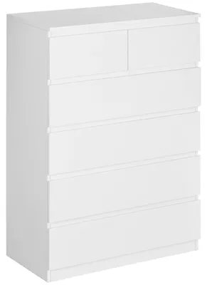 Produktbild von Ladekasten - Schubladenschrank - Kommode - Aufbewahrungsschrank - Schrank - Weiß - Minimalistisches Design - 6 Schubladen - 80x39x115 cm