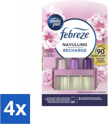 Obrázek produktu pro Ambi Pur - 3Volution - Náplň - Jemná vůně květin - 20 ml - Výhodný balení - 4 kusy