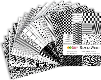 Produktbild von Happy Color Designblock A4 15 Blatt Schwarz-Weiß