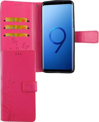 Produktbild von Samsung Galaxy S9 Handy Hülle Schutz-Tasche Cover Flip-Case Kartenfach Pink