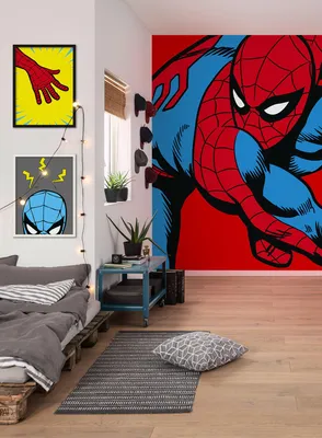 Produktbild von Komar Vlies Fototapete - Marvel PowerUp Spider-Man Watchout - Größe: 200 x 250 cm (Breite x Höhe) - 4 Bahnen