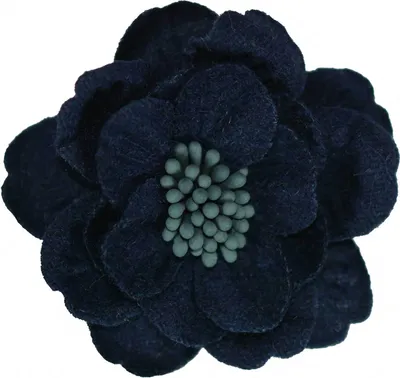 Produktbild von 2 Textilblüten Blume Blüte mit Staubblättern 60mm Dekoration Verzierung, Größe:60 mm, Farbe:dunkelblau