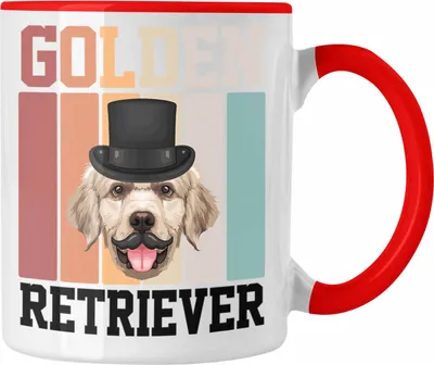 Produktbild von Trendation - Golden Retriever Besitzer Tasse Geschenk Lustiger Spruch Geschenkidee Retro Vinatge Golden Retriever (Rot)