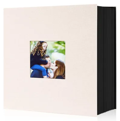 Productafbeelding van Omgoods - Groot Fotoalbum 10 x 15 cm met 1000 Compartimenten in Linnen
