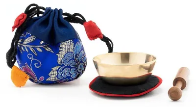 Obrázek produktu pro Mini zpívající miska s dobrým zvukem v modrém sáčku