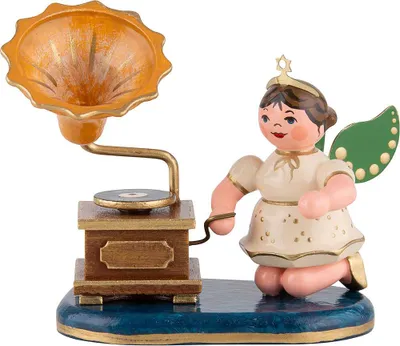 Produktbild von Engel mit Grammophon (6,5cm) von Hubrig Volkskunst