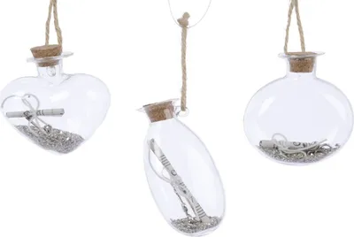 Produktbild von Glasflasche Hänger mit Notenblatt 3er Set