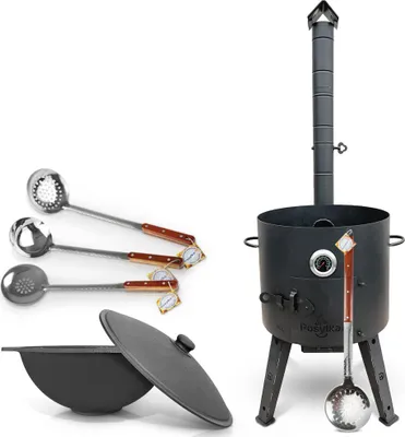 Produktbild von Feldküche Serie 323, Ø 44 cm, halbrunde Form, mit Aschebehälter, zum Schmoren & Anbraten