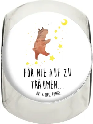 Produktbild von Mr. & Mrs. Panda Bonboniere Bär Träume L 870ml - Weiß - Geschenk, Träumen, Bonbonglas, Vorratsbehälter, Lebensmittelbehälter, Traumdeutung, Süßigkeitenglas, Traum, Teddy