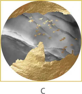 Produktbild von TPFLiving Kunstdruck LW-06 (OHNE RAHMEN) Poster - Leinwand - Wandbild - Hochauflösender Giclée-Druck, langlebig und hochwertig - Abstrakte Goldene Motive -  - Größe: 50x50cm