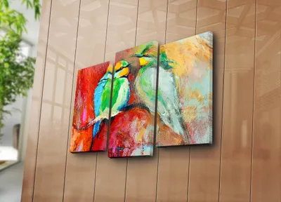 Image de Wallity, 3PATK- BNZ3226, Multicolore, Tableaux sur toile, 66 x 45 cm, Toile 100 % suédine
