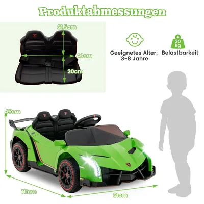 Obrázok produktu pre Detské elektrické auto Lamborghini s diaľkovým ovládaním a LED svetlami