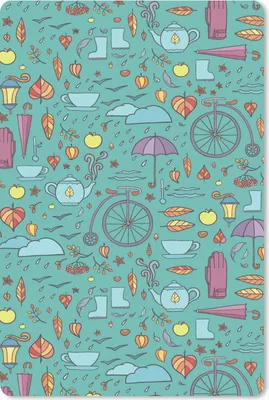 Produktbild von MuchoWow® Mauspad Mousepad Herbst - Muster - Fahrrad - Regen 40x60 cm - Mousepads - Maus Mat - Pad - Mausunterlage - Schreibtisch Accesoire