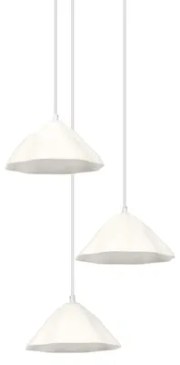 Produktbild von LEDVANCE weiße 3-flammige Nachbildung Lotusblatt Metall- und Pappmaché-Hängelampe, E14, 1562 mm Länge, Lampenschirm aus recyceltem Material, einfache Installation