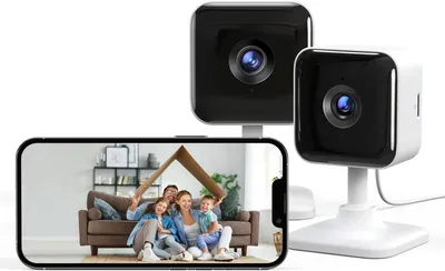 Immagine prodotto di Telecamera di sicurezza interna - Telecamera Wi-Fi - Sorveglianza domestica - Rilevamento del movimento - Risoluzione 1080P - Bianco