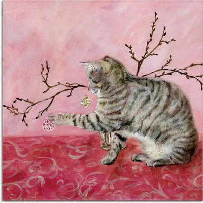 Produktbild von ARTland Glasbild Katzenspiel Größe: 30x30 cm