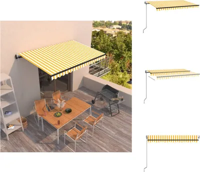 Produktbild von vidaXL Markise Automatisch Einziehbar 400x350 cm Gelb und Weiß -  Markisen