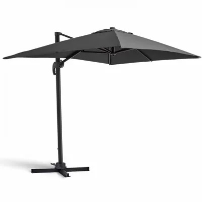 Produktbild von Drehbarer Sonnenschirm Aluminiumgestell 2 x 3 m Grau - Oviala Amalya