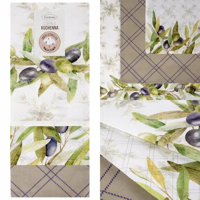 Produktbild von Eurofirany Küchentuch Baumwolle 50x75 cm Olive 3er-Set
